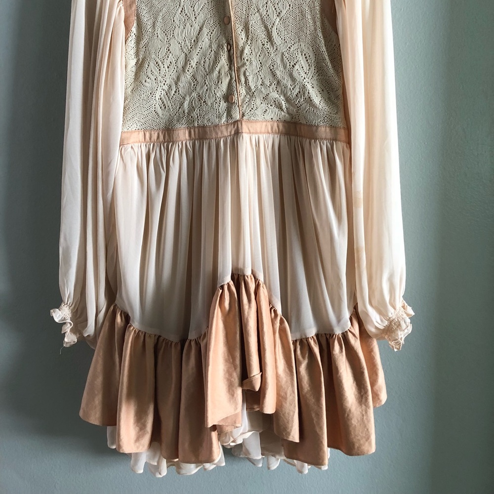 Free People Boho Ruffle Mini Dress